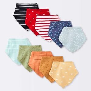 Colorful Kids Bandana Bib Set of 10